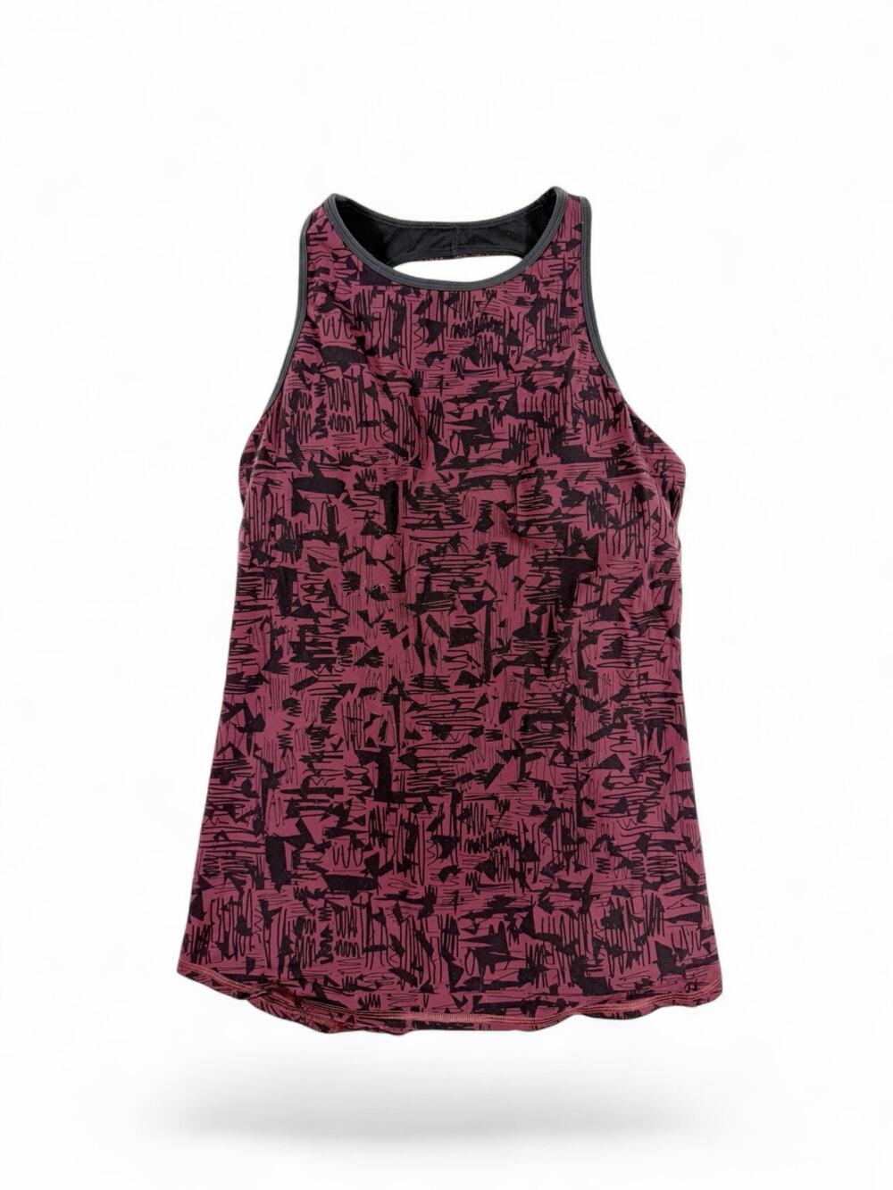 Lucy Women’s Built In Bra Racerback Tank Burgundy Black Size Medium estimated